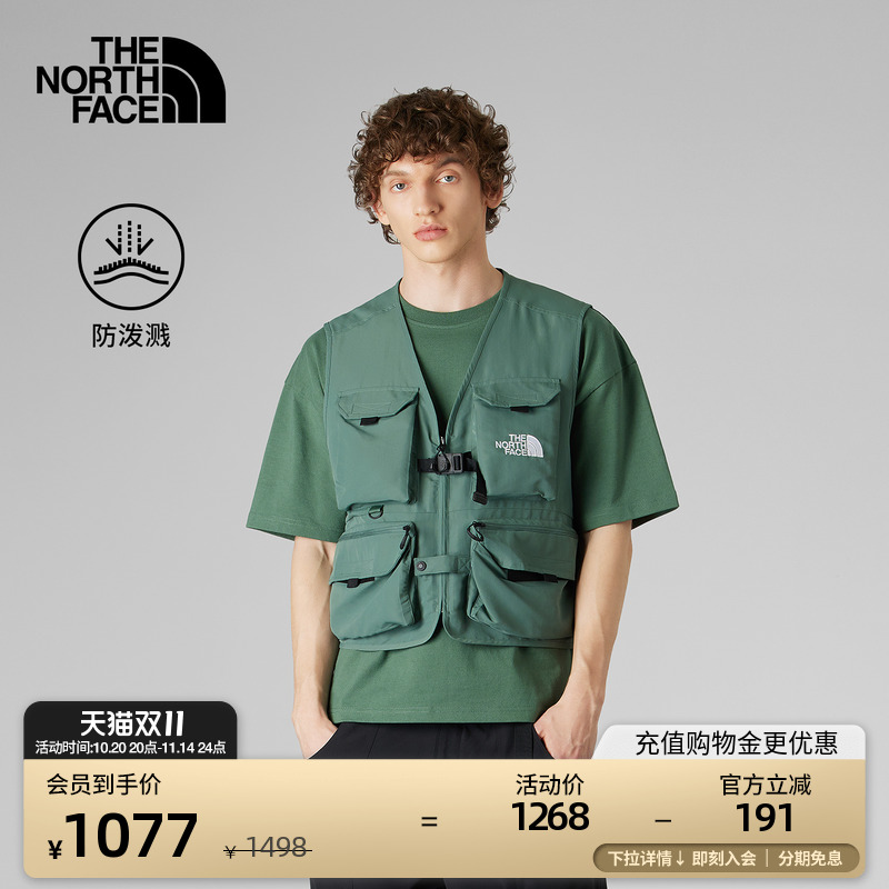 北面UE男机能多口袋防泼水马甲