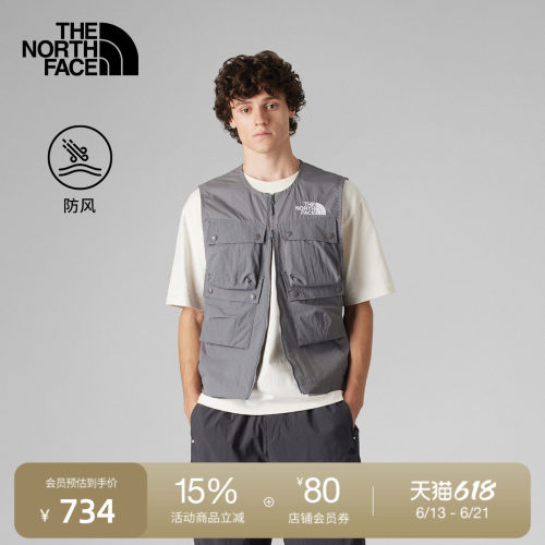 北面UE设计师款男多口袋防风马甲