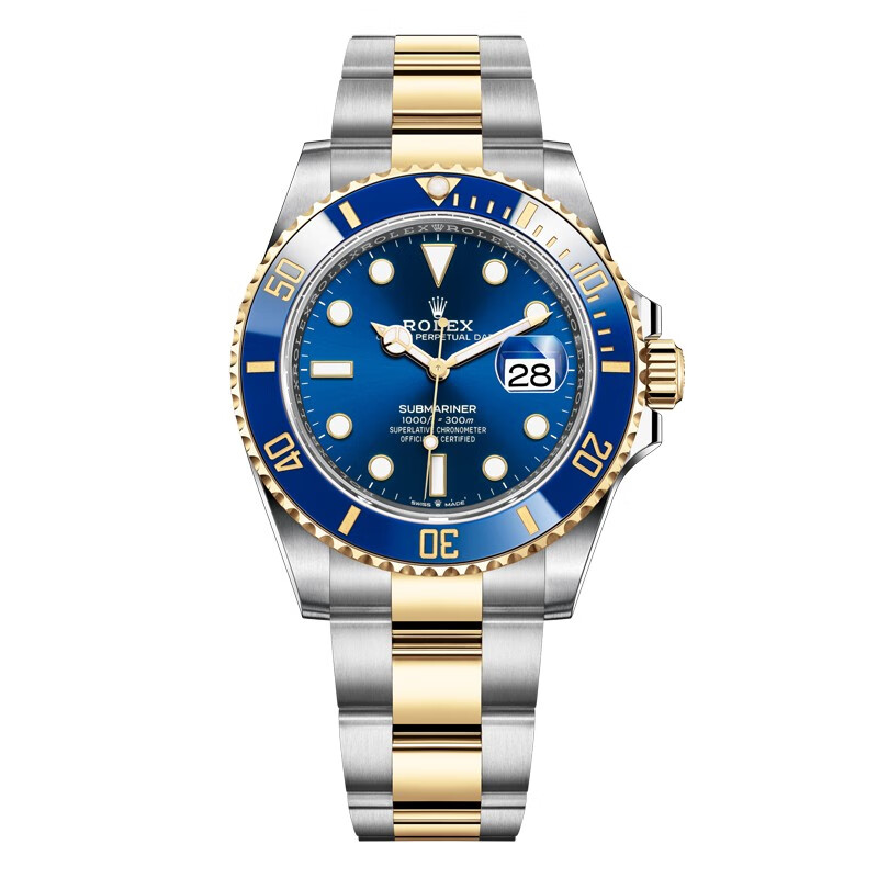 rolex劳力士手表潜航者男表间金蓝水鬼钢带机械表m126613lb-0002