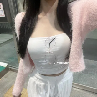 当天发 韩国代购PP022软糯舒适 纯欲慵懒风毛毛针织开衫外套