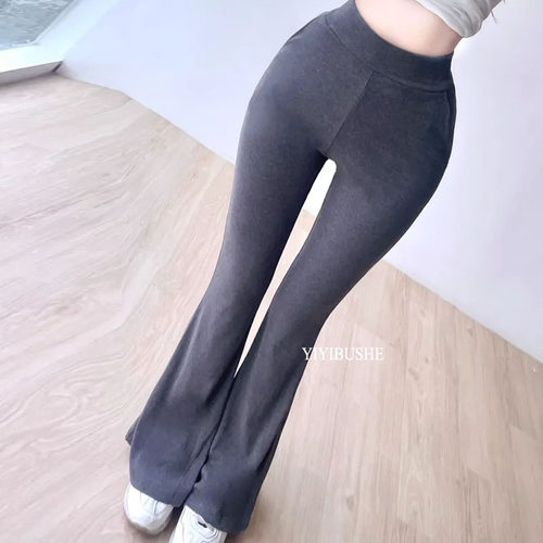 超显腰臀比高腰显腿瘦长微喇裤
