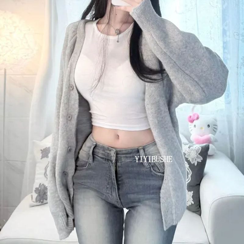 简约高级感女人味宽松针织开衫