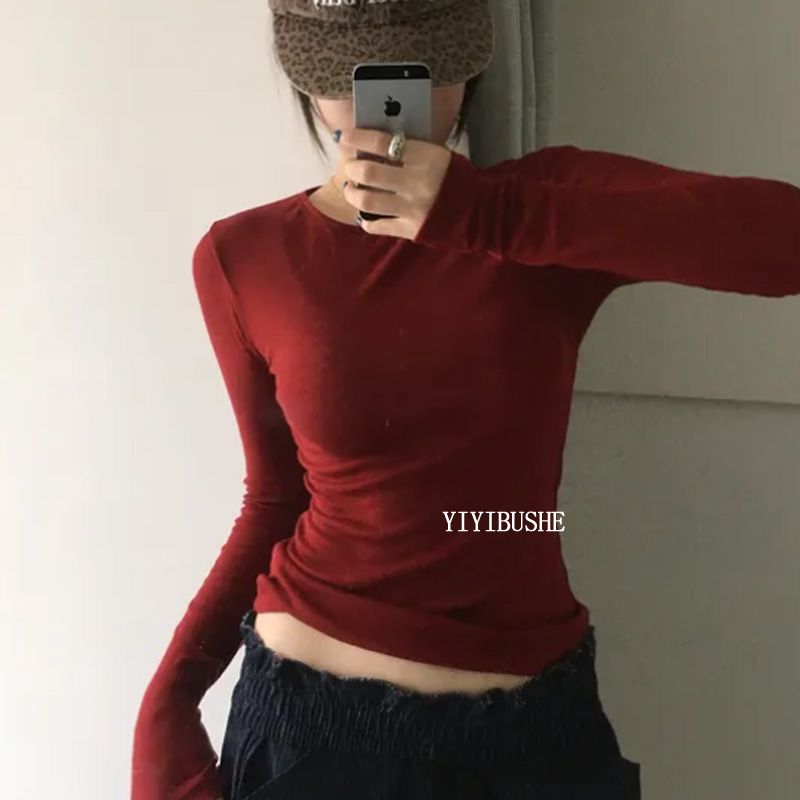 巨好看简约显身材长袖打底衫