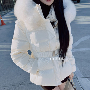 韩国代购正品LQ256轻奢高级感~时尚女人味加厚狐狸毛领连帽羽绒服