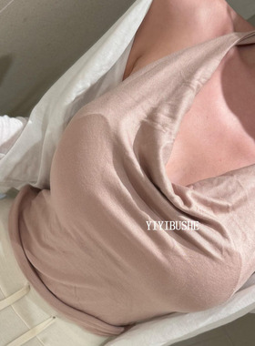 韩国代购正品 LM218巨好看~纯欲女人味挂脖荡领无袖吊带上衣dd