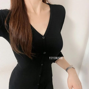 气质舒适有垂感显身材长袖 PO203高级感女人味 连衣裙 正品 韩国代购