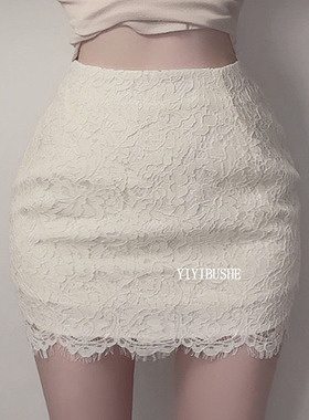 韩国代购正品 LL031欲系辣妹风~性感显瘦高腰包臀蕾丝半身裙bm