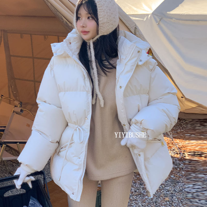 时尚女人味收腰羽绒棉服外套