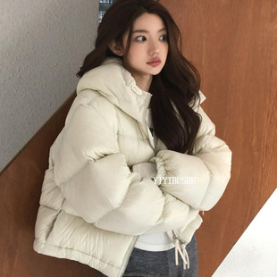 韩国代购正品 LR283轻奢高级感~超好看女人味加厚连帽羽绒棉服fd