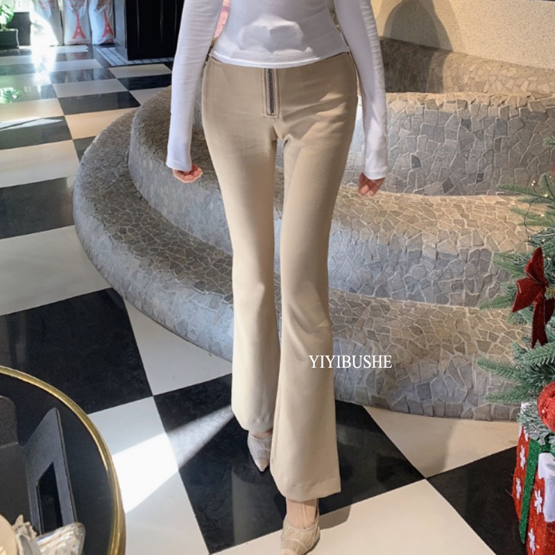 显腰细修腿型微喇休闲裤