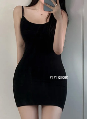 当天发 韩国代购正品 PI168推荐~性感微透显身材包臀吊带连衣裙女