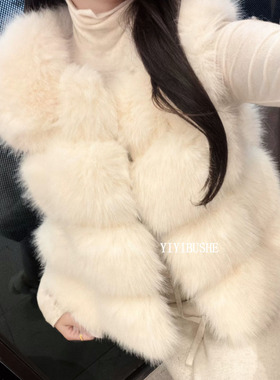 韩国代购正品 LQ251轻奢高级感~纯欲女人味毛茸茸仿皮草马夹马甲