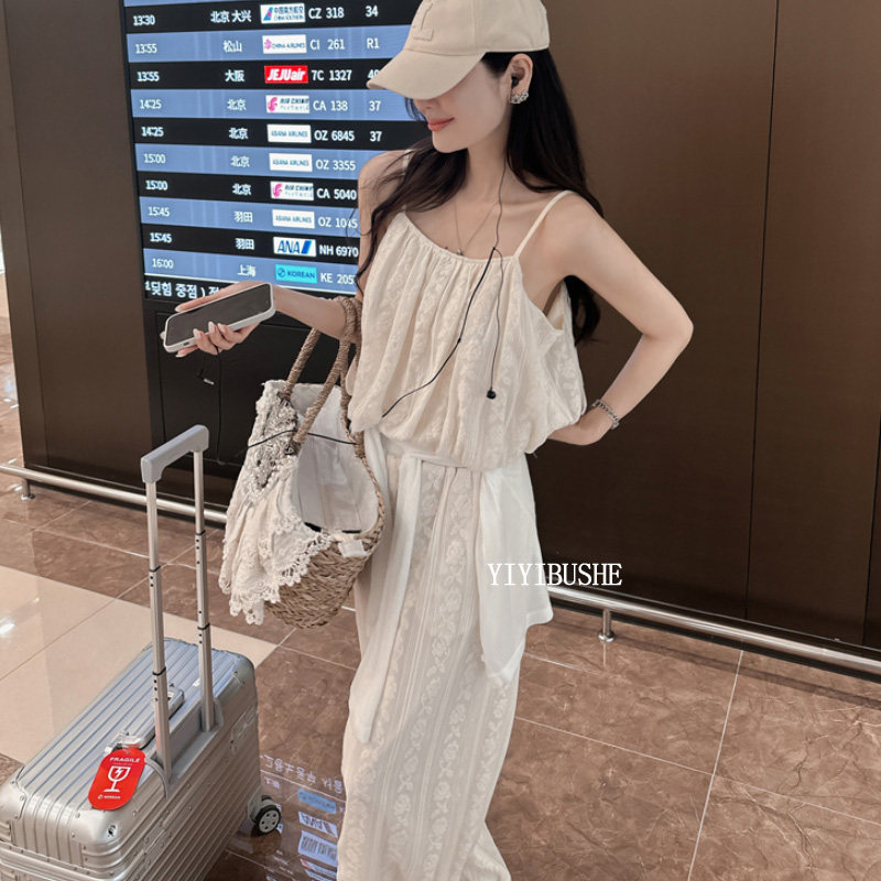 绝美漂亮收腰吊带上衣休闲裤单卖