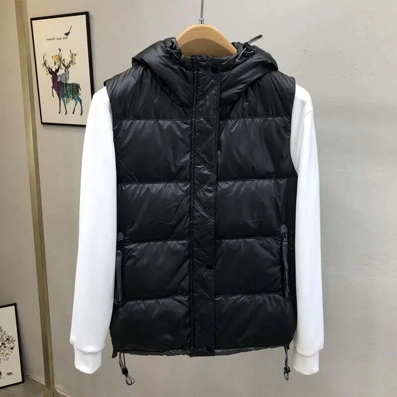 AUTUMN AND WINTER VEST MENS TREND SLIM SLEEVELESS WARM COTTON JACKET HOODED HORSE JACKET THICK SHOULDER COTTON CLOTHES YOUTH