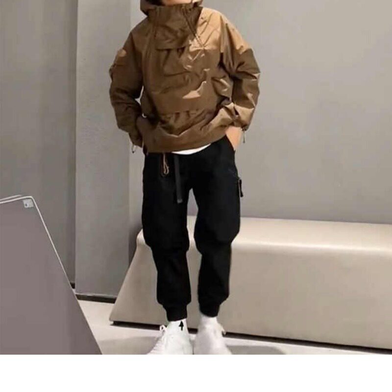 WINTER THICKENED MENS HOODED BIG POCKETS DOUBLE ZIPPER PULLOVER COTTON YOUTH JACKET LOOSE VERSATILE JACKET TRENDY