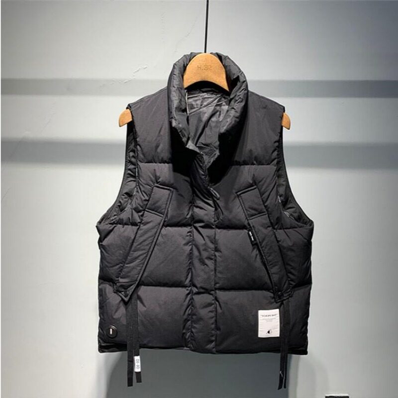 FASHIONABLE LIGHT LUXURY SPLICING PATCH VERSATILE WARM SLEEVELESS JACKET 2022 WINTER NEW MENS CASUAL COTTON VEST