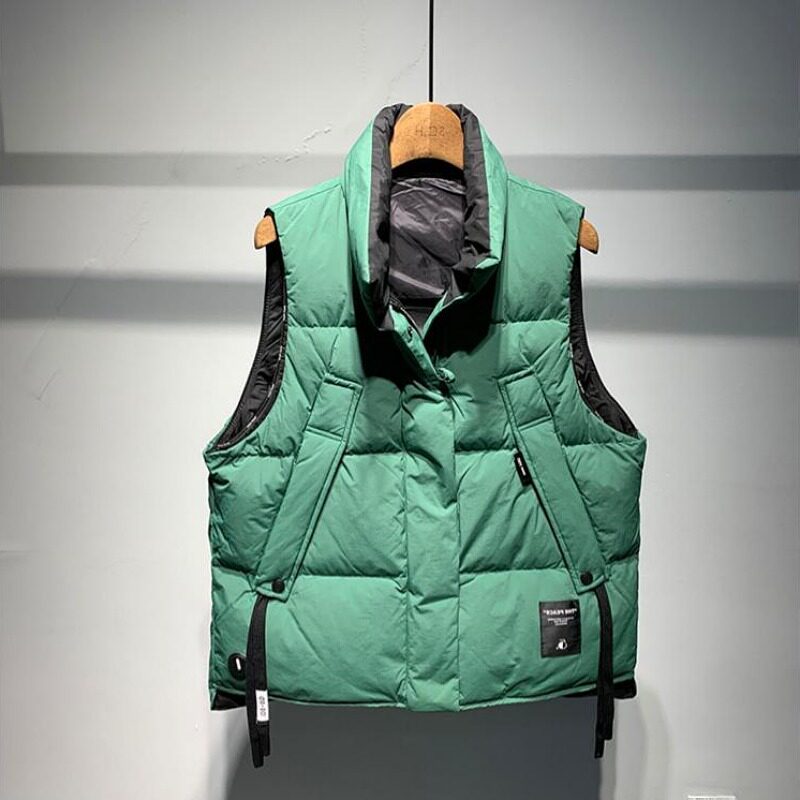 FASHIONABLE LIGHT LUXURY SPLICING PATCH VERSATILE WARM SLEEVELESS JACKET 2022 WINTER NEW MENS CASUAL COTTON VEST