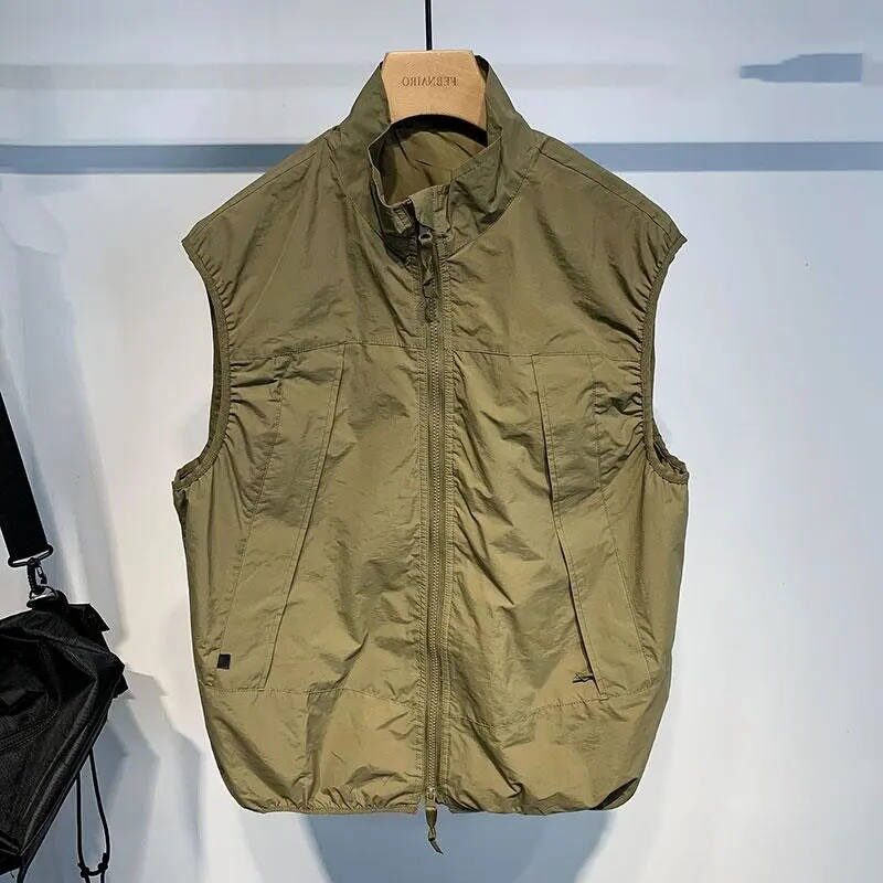 2022 JAPANESE LIGHT LUXURY HORSE MENS ARMOR MENS SPRING AND AUTUMN WIND HIGH STREET TRENDY BRAND POCKETS SLEEVELESS HANDSOME VEST YOUTH