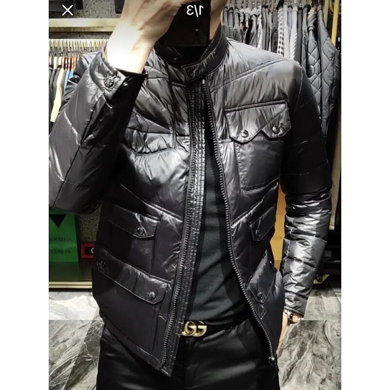 2022 AUTUMN AND WINTER MENS LIGHT AND VERSATILE STAND-UP COLLAR COTTON JACKET EUROPEAN SIMPLE AND FASHIONABLE MULTI-POCKET YOUTH SHORT JACKET