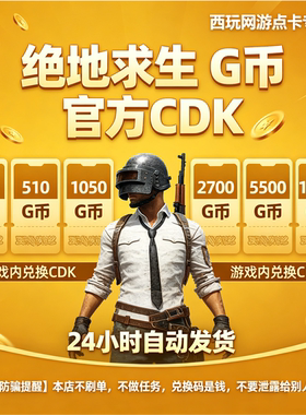 PUBGG币绝地求生G币吃鸡gb游戏币皮肤点卷官方充值兑换码CDK