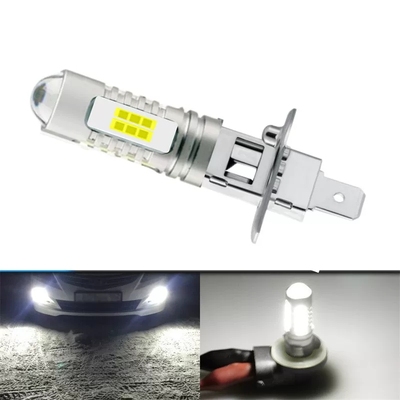 h1h3高亮led汽车大灯远光近光透镜聚光灯泡12V24V通用50W80W100W