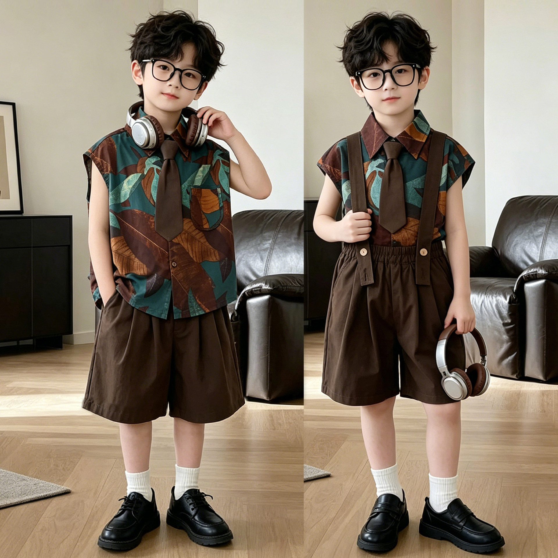 男童夏季洋气花童生日礼服套装