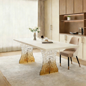 水波纹亚克力桌腿渐变茶蝴蝶型支架支撑板导台茶几悬浮书桌脚定制