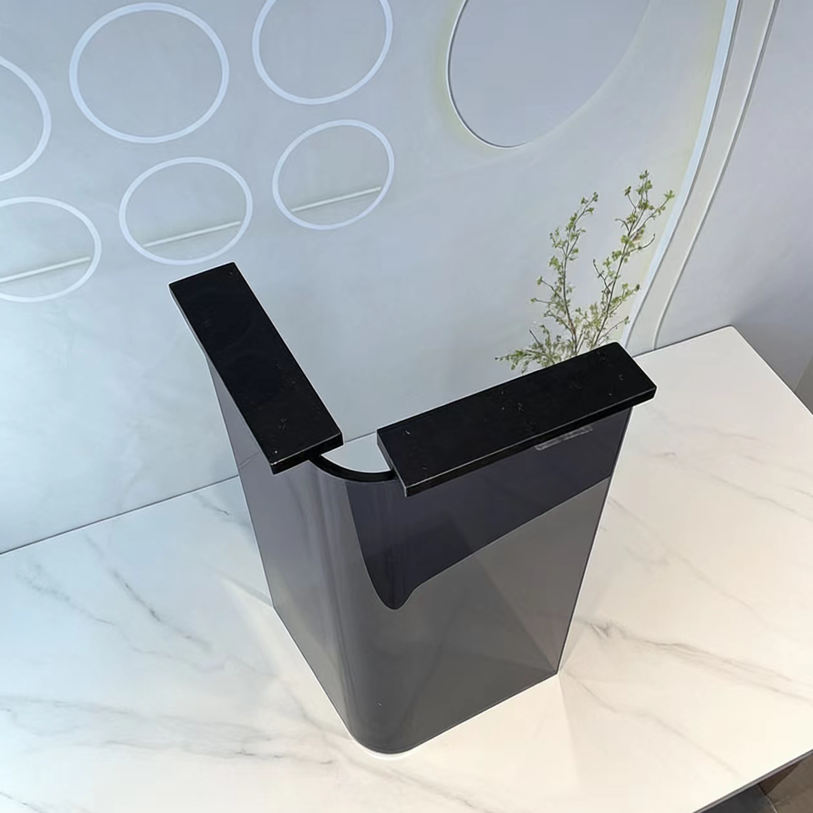 全黑色型亚克力桌腿支架支撑板导台茶几书桌悬浮桌脚加工定制