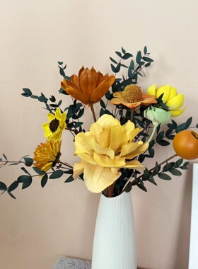 油画系列橙色系套装干花花束