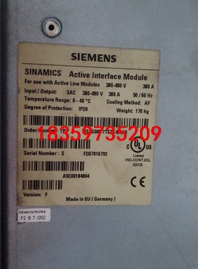 西门子伺服电源 6SL3300-7TE33-8AA0议价