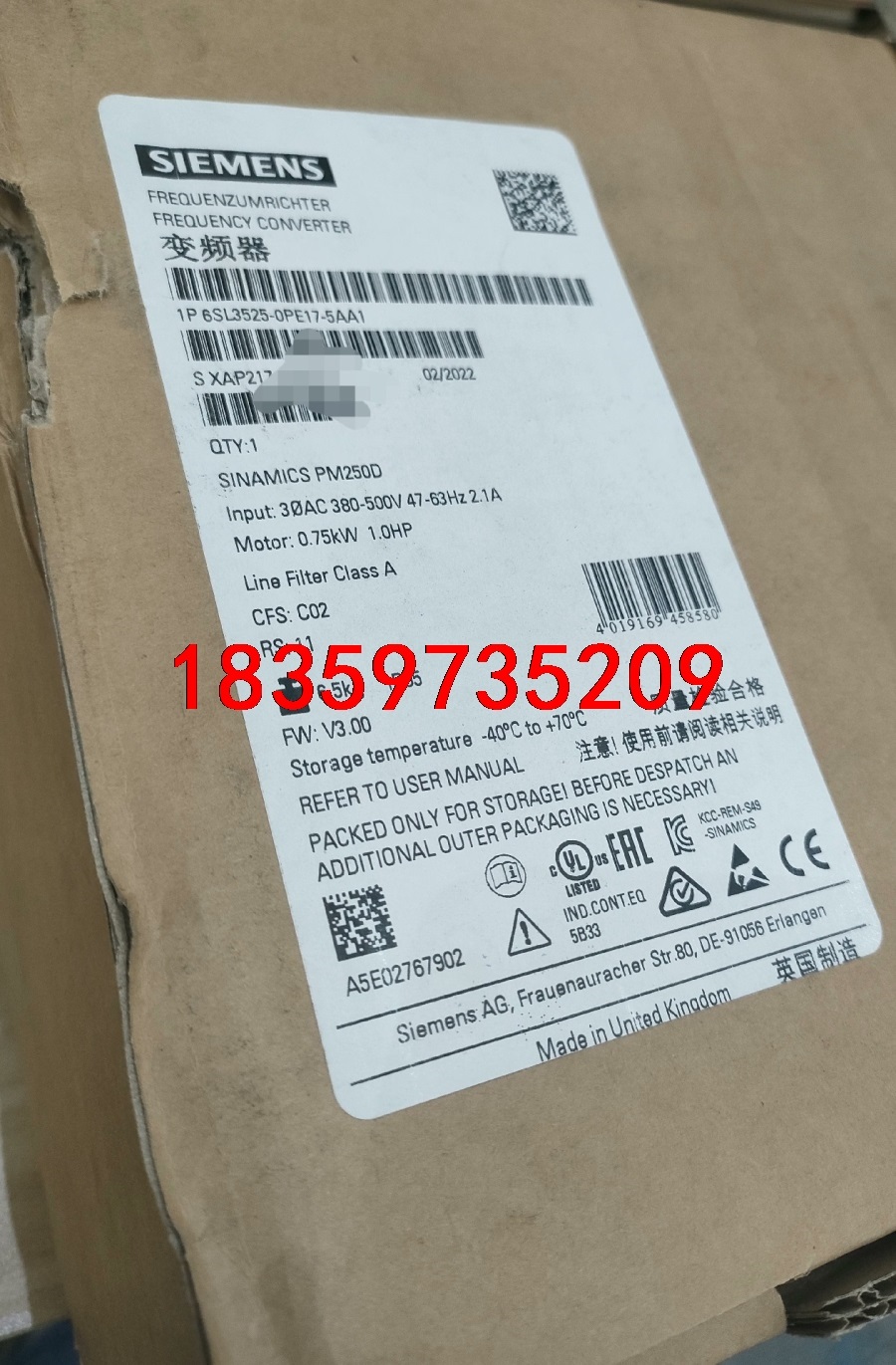 西门子6SL3525-0PE17-5AA1议价