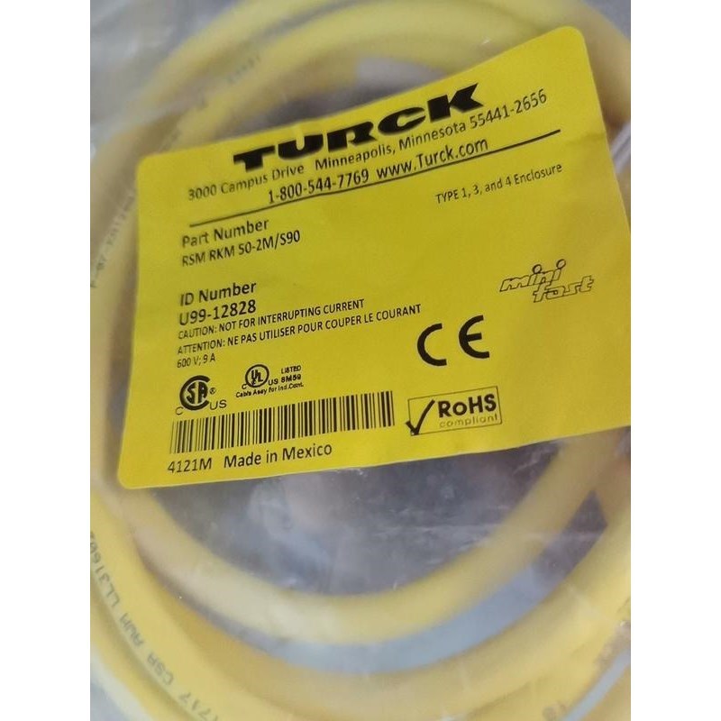 图尔克7/8电源线RSM RKM 50-2M/S90议价