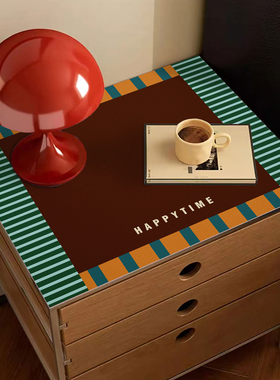 橙色回忆床头柜盖布皮革免洗防水防油保护套冰箱防尘罩盖布可定制