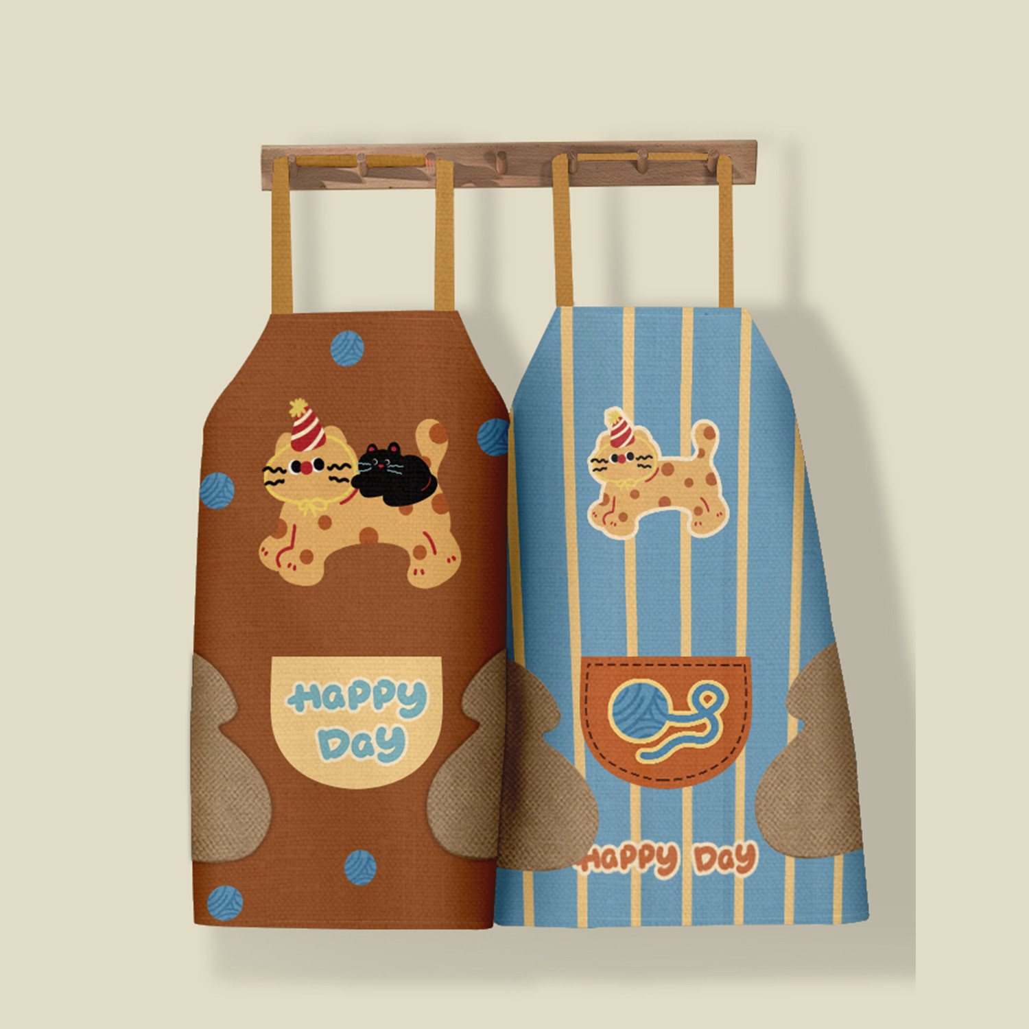 新款创意卡通围裙家用厨房加厚防水防油可擦手帆布男女士罩衣,家庭/个人清洁工具,围裙,淘宝优惠券,粉丝福利购,淘宝优惠卷