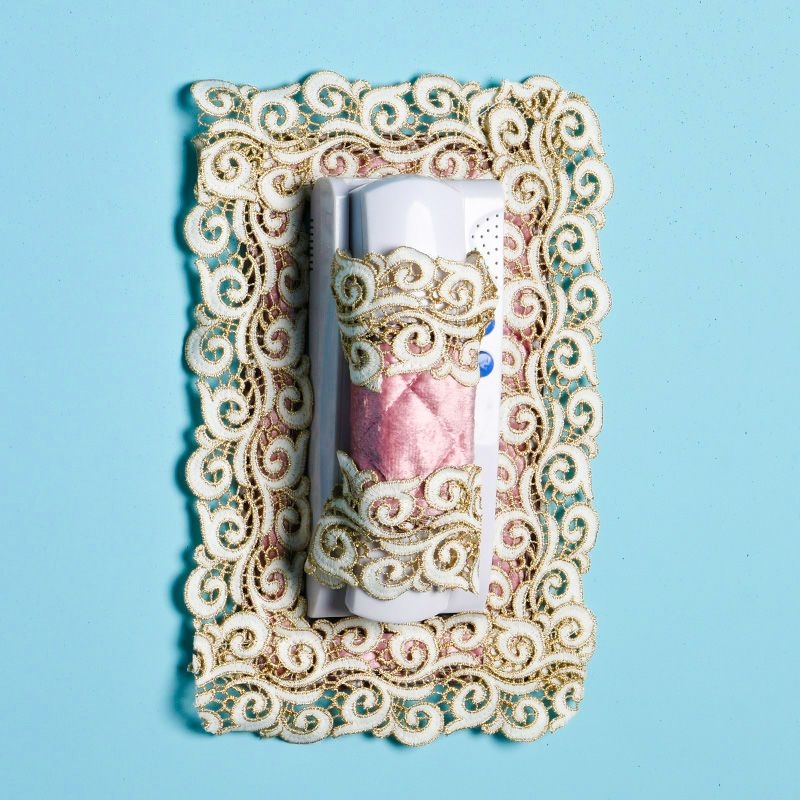 电话罩套贴防尘罩保护套子定尺寸欧式布艺蕾丝对讲门铃套室内可视