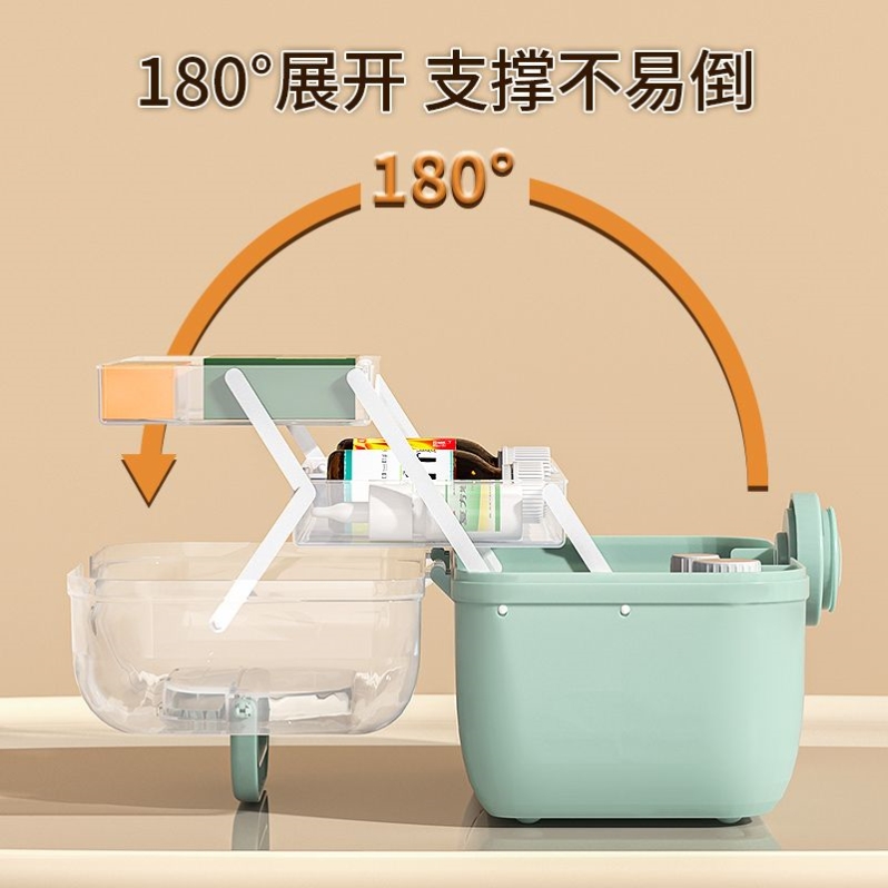 便携式家用医药箱学生宿舍手提有盖常备药小药盒大容量药品收纳箱