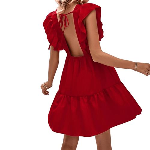 summer for dress flowy loose dress babydoll neck crew