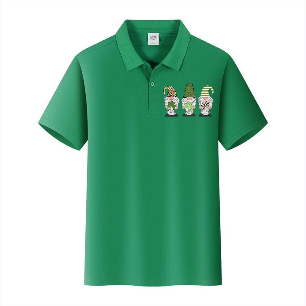 Loose pullover worsted cotton lapel short sleeves