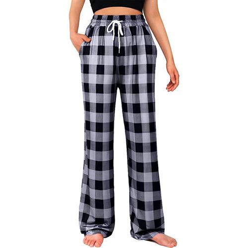 Plus Size Womens Straight Casual Pants Drawstring Elastic