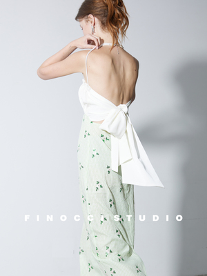 FINOCCI2024夏季新款刺绣连衣裙