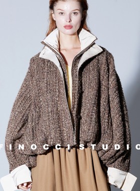 ＜鹦鹉梨严选＞ FINOCCI埃及金进口特种纱花呢外套985950025312