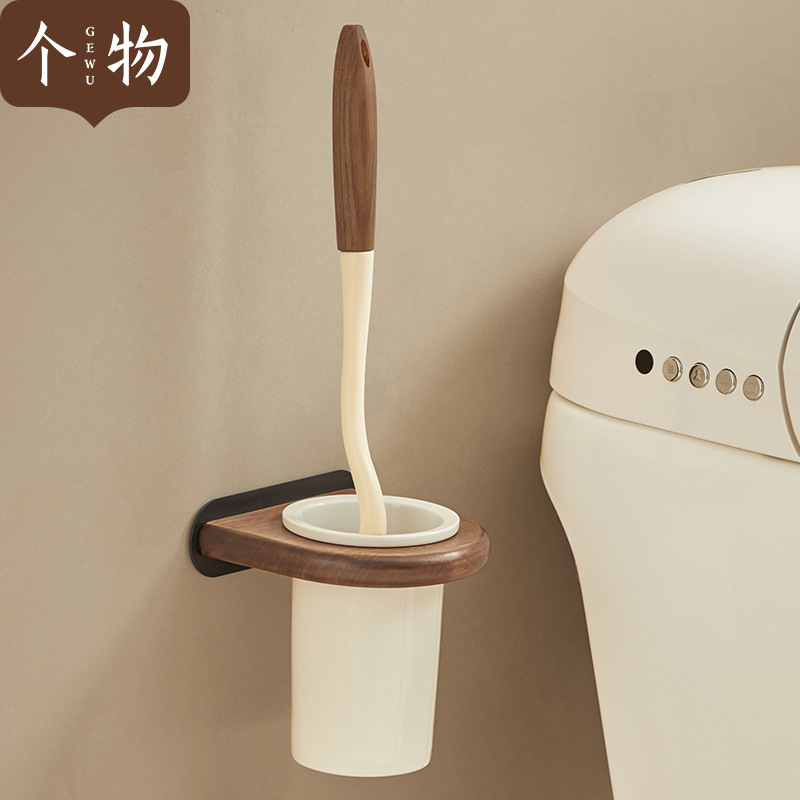 黑胡桃木无死角马桶置物架