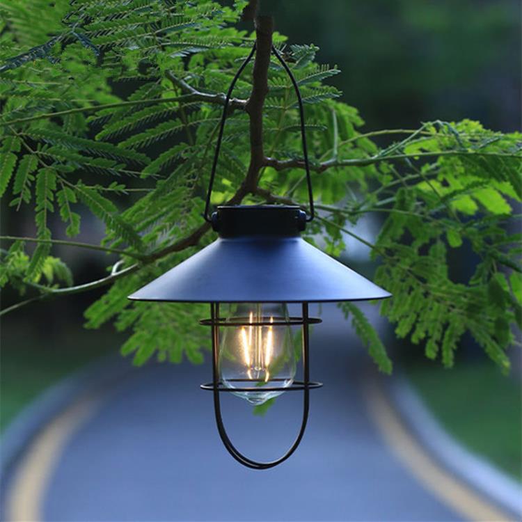热销铁艺复古庭院吊挂灯太阳能LED夜灯花园别墅户外路灯室外防水