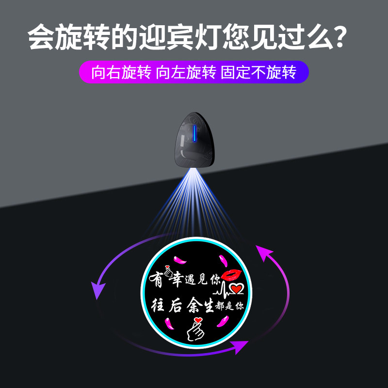 汽车动态自动旋转迎宾灯有幸遇见你开 车门投影灯感应灯车载气氛
