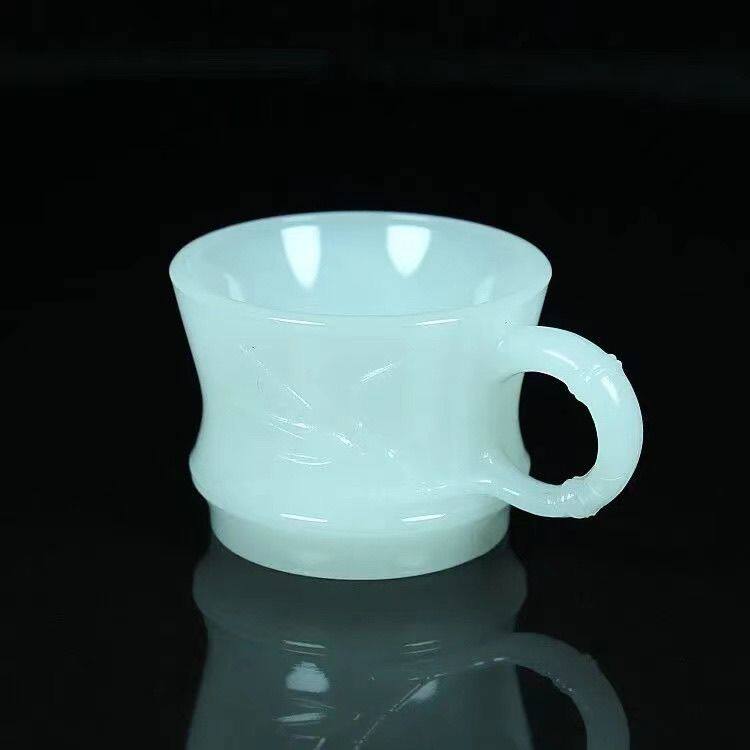 高档玉色竹节茶杯琉璃茶具主人杯图片