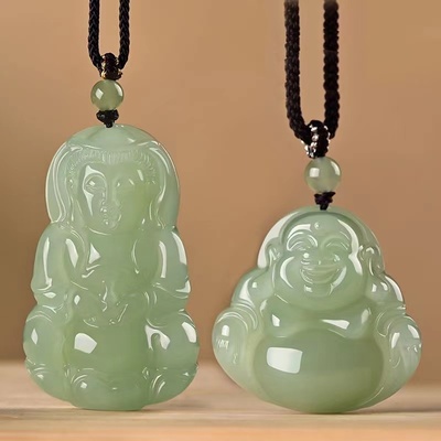 天然玉石和田玉色观音