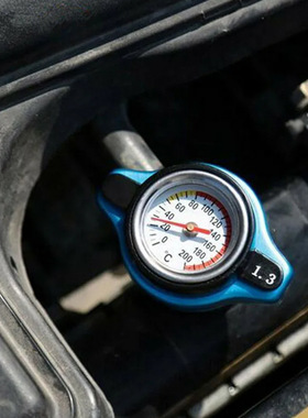 汽车摩托车越野车黑色水箱盖带温度表改装通用水箱压力盖小号1.8