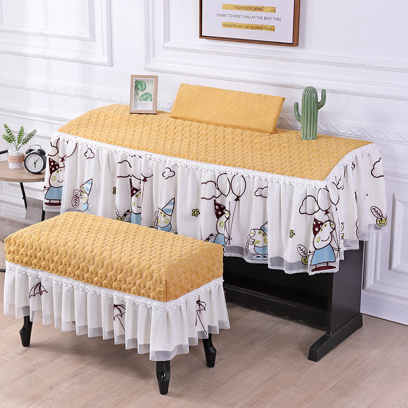YDP103/144电钢琴罩卡通蕾丝防尘琴套儿童电钢琴防尘罩单人凳套