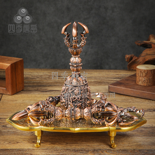 四季唐密 黄铜精工制造 真言宗法器 五大明王金刚铃股杵盘 红铜版