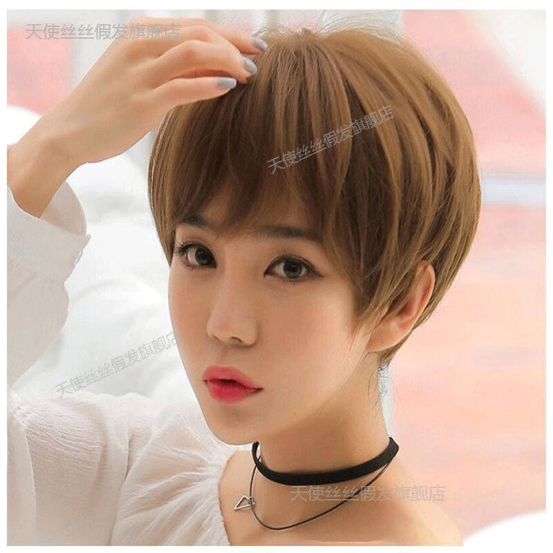 天使丝丝帅气假发女生短直发短发假头发假发浅棕色个性男发全头套怎么样,好用不?
